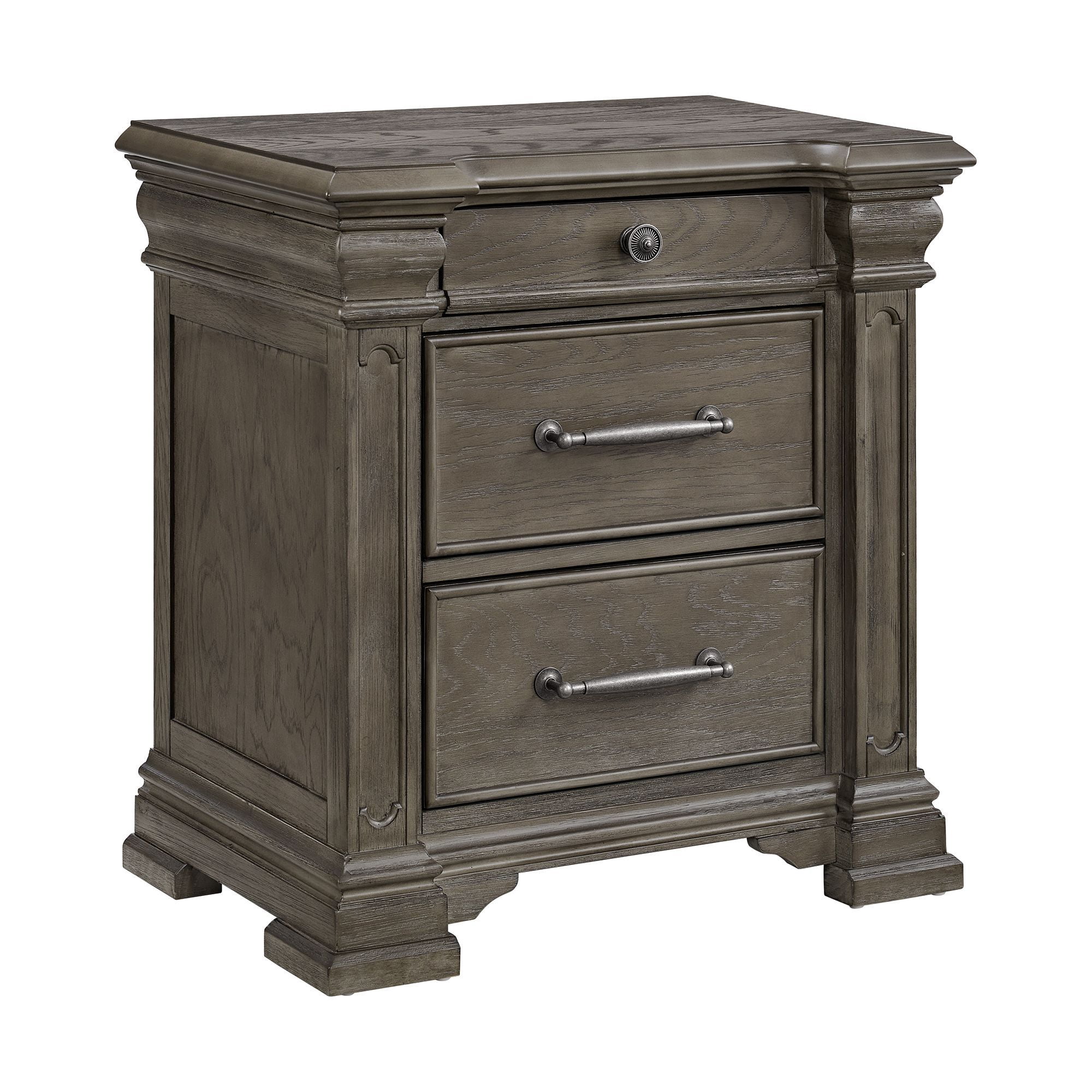 Picket House Furnishings Paterson  3-Drawer Nightstand  (Sliding Top) in Grey