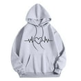 thumbnail image 4 of Ounisa Womens Pullover Fashionable Leisure Loose Heart Printed Sweatshirt Drawstring The Season Hoodie Long Sleeve Tops with Pocket, 4 of 4