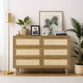 thumbnail image 3 of LAZZO 6 Drawer Dresser Rattan, Brown, 3 of 6