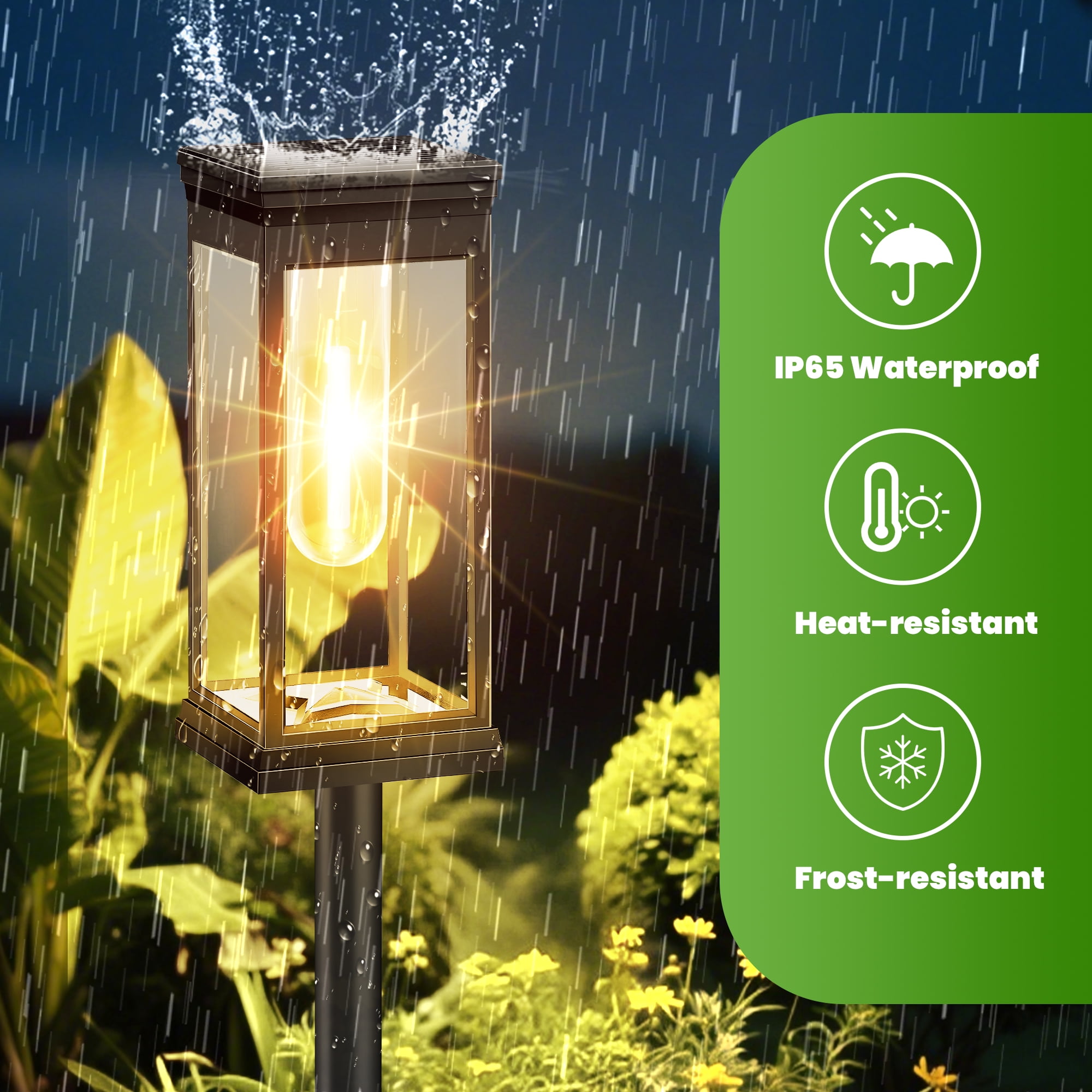 DAYBETTER Solar Pathway Lights Outdoor, 6 Pack Solar Powered Landscape Lights, IP65 Waterproof, Auto On/Off Outdoor Lights for Outside, Yard, Walkway, Patio, Garden