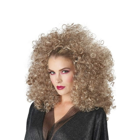 Adult 3/4 Curly Fall Blonde Disco Afro Wig