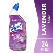Lysol Toilet Bowl Cleaner Clinging Gel, Disinfecting Bathroom Cleaner and Toilet Bowl Stain Remover, Lavender & Cotton Blossom Scent, 24 fl oz
