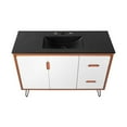 thumbnail image 6 of Sink Vanity Cabinet, Cherry White Black, Wood, Mid Century Hotel Bedroom Bathroom, Modern Contemporary HB34098, 6 of 10