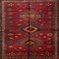 thumbnail image 1 of Ahgly Company Machine Washable Indoor Square Traditional Red Area Rugs, 4' Square, 1 of 7