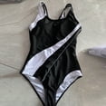 thumbnail image 5 of Women's One Piece Swimsuit Fashion Sports Solid Color with Removable Bra Pads No Underwire for Beach Swimming Vacation,White,XL, 5 of 9
