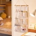 thumbnail image 6 of ShaoXinWan Multi Compartment Fabric Storage Organizer, Foldable Ventilated Wall Hanging Pocket Bag, Multi Size Sundry Caddy for Bathroom Bedroom Cosmetic & Dorm Storage, 6 of 7