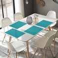 thumbnail image 4 of Placemats Set of 6, Turquoise Plaid Place Mats Diamond Texture Tablemats Washable Placemat Table Decoration for Kitchen Table Dinner Party Home Decor Indoor Outdoor 13x19 Inch, 4 of 9