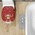 thumbnail image 4 of ZUXONGSY Christmas Highland Cow Flannel Toilet Cover Washroom Toilet Bowl Dust Cover Full Coverage Design Decorative Round Elongated Toilet Lid Covers Xmas Decor, 4 of 6