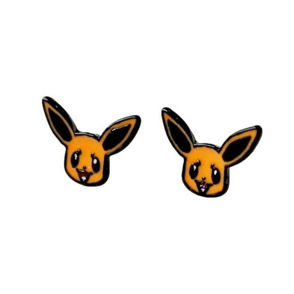 Eevee Character Face Enamel Metal Stud Earrings