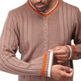 thumbnail image 6 of X RAY JEANS Mens Cable Knit Tipped V-Neck Sweater, Praline, L, 6 of 6