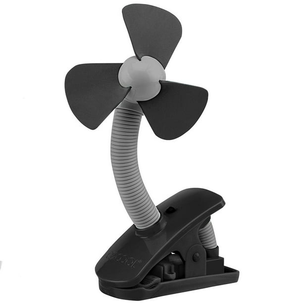 O2COOL 4 inch Portable Battery Powered Stroller Clip Fan, Black and