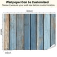 thumbnail image 3 of Peel and Stick Wallpaper Waterproof Weathered Wood Blue Gray Color Palette Wood Grain Vertical Planks Aged Wall Mural Decor Self Adhesive and Removable 100in x 144in, 3 of 8