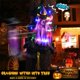 thumbnail image 3 of Bruja voladora de árbol con luz, decoración colgante para Halloween, porche al aire libre, patio, césped, terraza, utilería para decoración de Halloween, 3 of 4