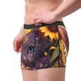 thumbnail image 2 of Yiaed Sunshine Cute Cat Sunflower Print Men's Soft Cotton Boxer Shorts Breathable Boxers Underwear Moisture-Wicking Underwear Stretch Boxer Briefs for Man-Medium, 2 of 5