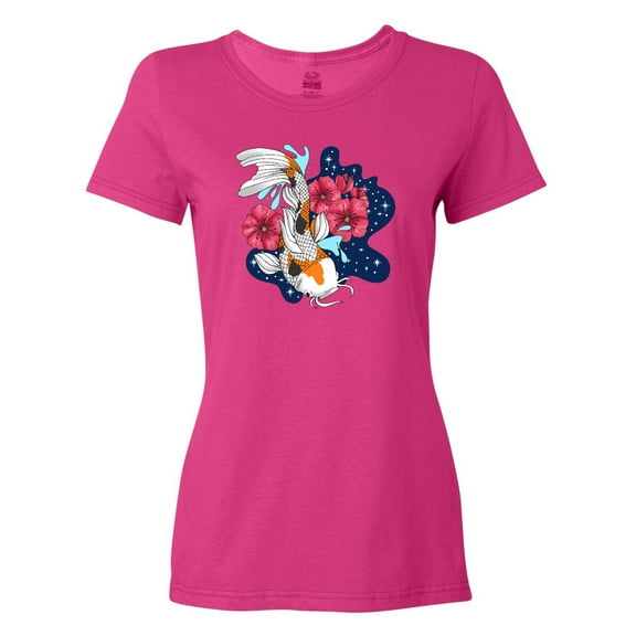 Inktastic Japanese Koi Fish Pond with Stars Women's T-Shirt