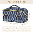 thumbnail image 4 of FORMRS Makeup Bag Travel Cosmetic Organizer for Women Fold Flat Zipper Pouch with Handle, Blue Hexagon Pattern, 4 of 8