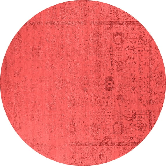 Ahgly Company Indoor Round Oriental Red Industrial Area Rugs, 3' Round