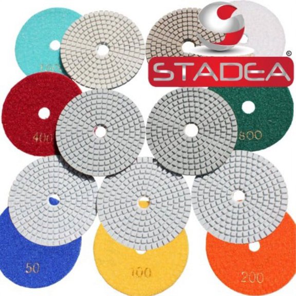 4 inch diamond concrete polishing pads - granite marble stone polishing 8 pcs set by stadea