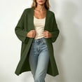 thumbnail image 4 of thefmos Women's Open Front Long Sleeve Knit Cardigan Solid Color Casual Loose Fit Outerwear Trendy Fall Winter Outfit, Army Green XL, 4 of 7