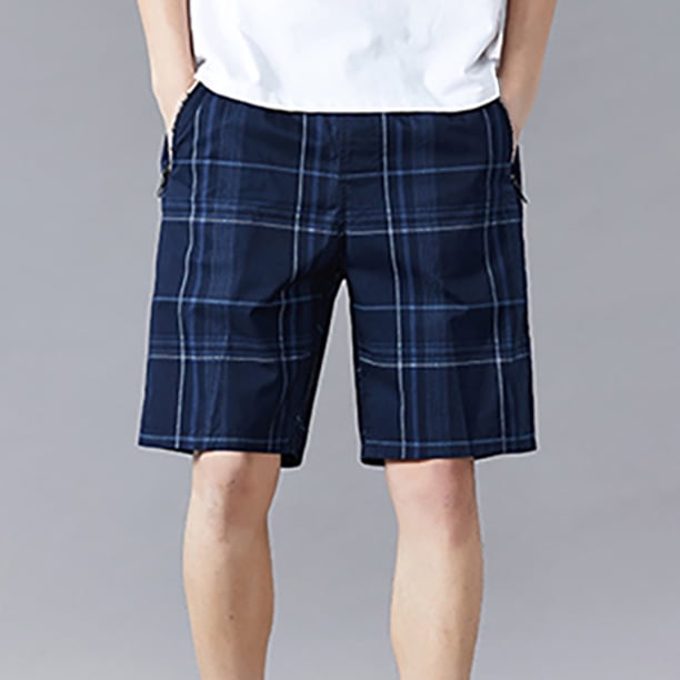 Xihbxyly Pantalones Cortos Casuales para Hombre, Cintura Elástica con Cordón Ajustable, Tejido de Poliéster Ligero, Bolsillo con Cremallera, Perfectos para Playa o Uso Diario, Estilo Moderno.