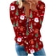 thumbnail image 2 of Pntutb, camiseta informal de manga larga con cuello en V de Navidad para mujer, blusa holgada con estampado de otoño, tops con cremallera Pntutb Pntutb-5389, 2 of 5
