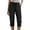 Black, variant on BUIGTTKLOP Women Cotton Linen Capri Pants Summer Wide Leg Cropped Lounge Pants Drawstring High Wasited Beach Capris
