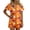 Orange, variant on Women Outfits Halloween Print Lapel Short Sleeve Belted Top And Shorts 2 Piece At Home Wear Women's Clothing Sets L