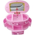 thumbnail image 3 of Pink Ballerina Jewelry Box, Small Musical Jewelry Storage Organizer with Mirror for Girls Kids Children, 3 of 7