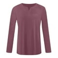 thumbnail image 4 of STETMN Plus Size V Neck Top for Women Loose Long Sleeve Shirt Lightweight Going Out T-Shirt, 4 of 5
