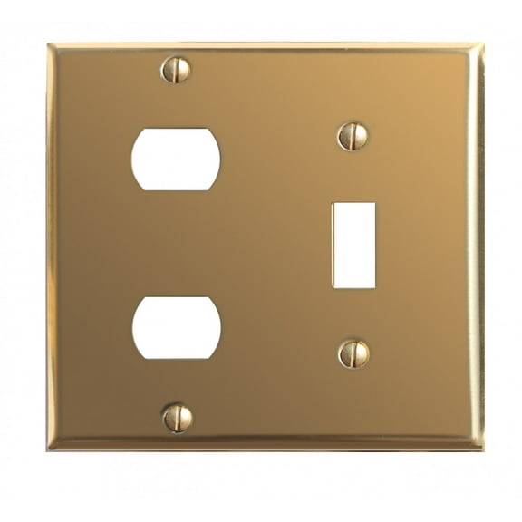 Switch Plates Bright Solid Brass 2 Hole Interchange | Renovator's Supply