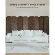 Jostyle Room Divider 6ft. Tall Extra Wide Privacy Screen, Folding Privacy Screens with Diamond Double-Weave Room dividers and Freestanding Room Dividers Privacy Screens(Mocha, 8-Panel)