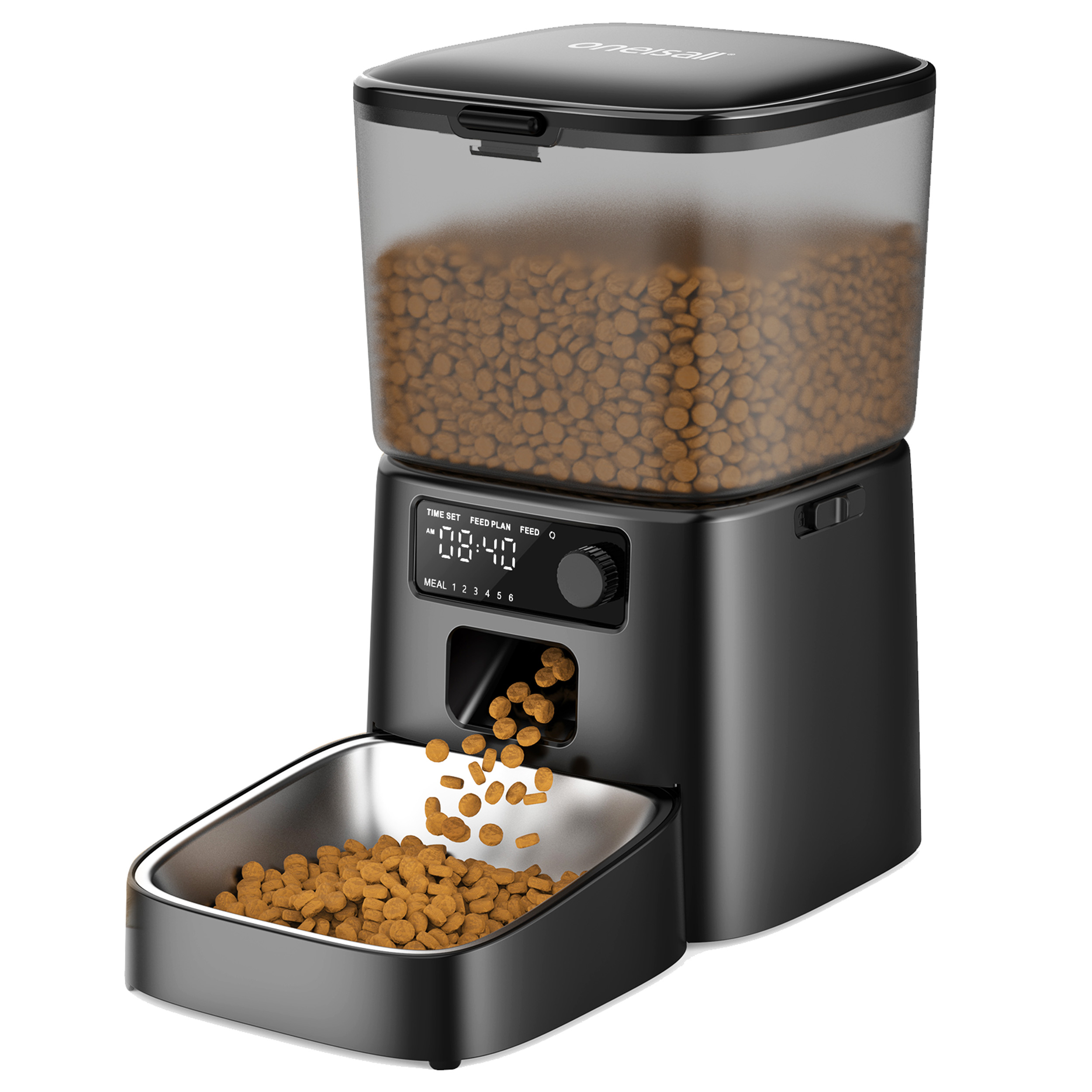 Oneisall Automatic Cat Feeder, 3.5L, Dual Power, Black photo 7