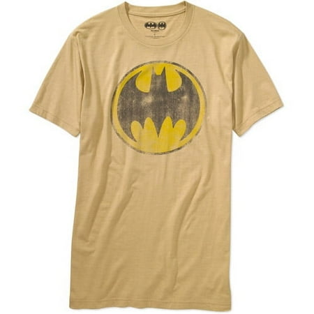 Men's Batman Logo Vintage Tee Yellow