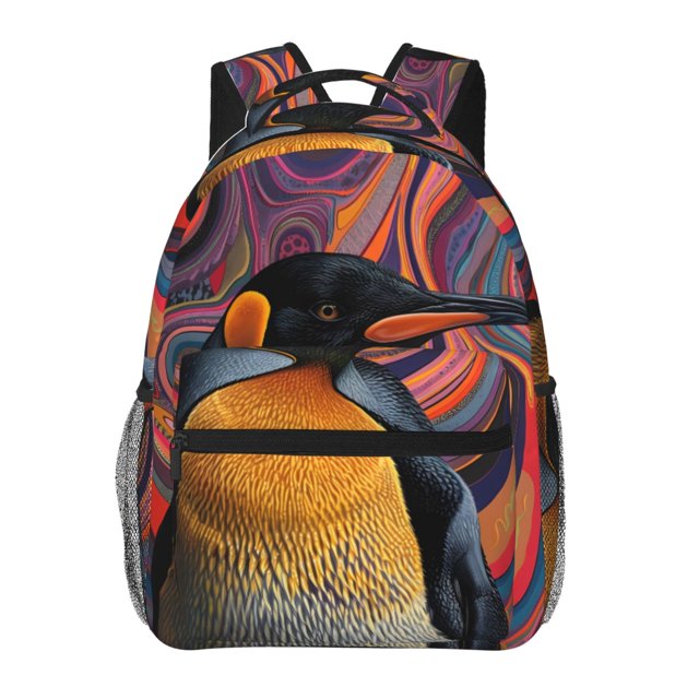 Balery Abstract Pattern Penguin Mochila Escolar Impresa, Mochila Ligera para Viajes Casual, Mochila Duradera y Cómoda Multifuncional, Mochila para Laptop-One Size