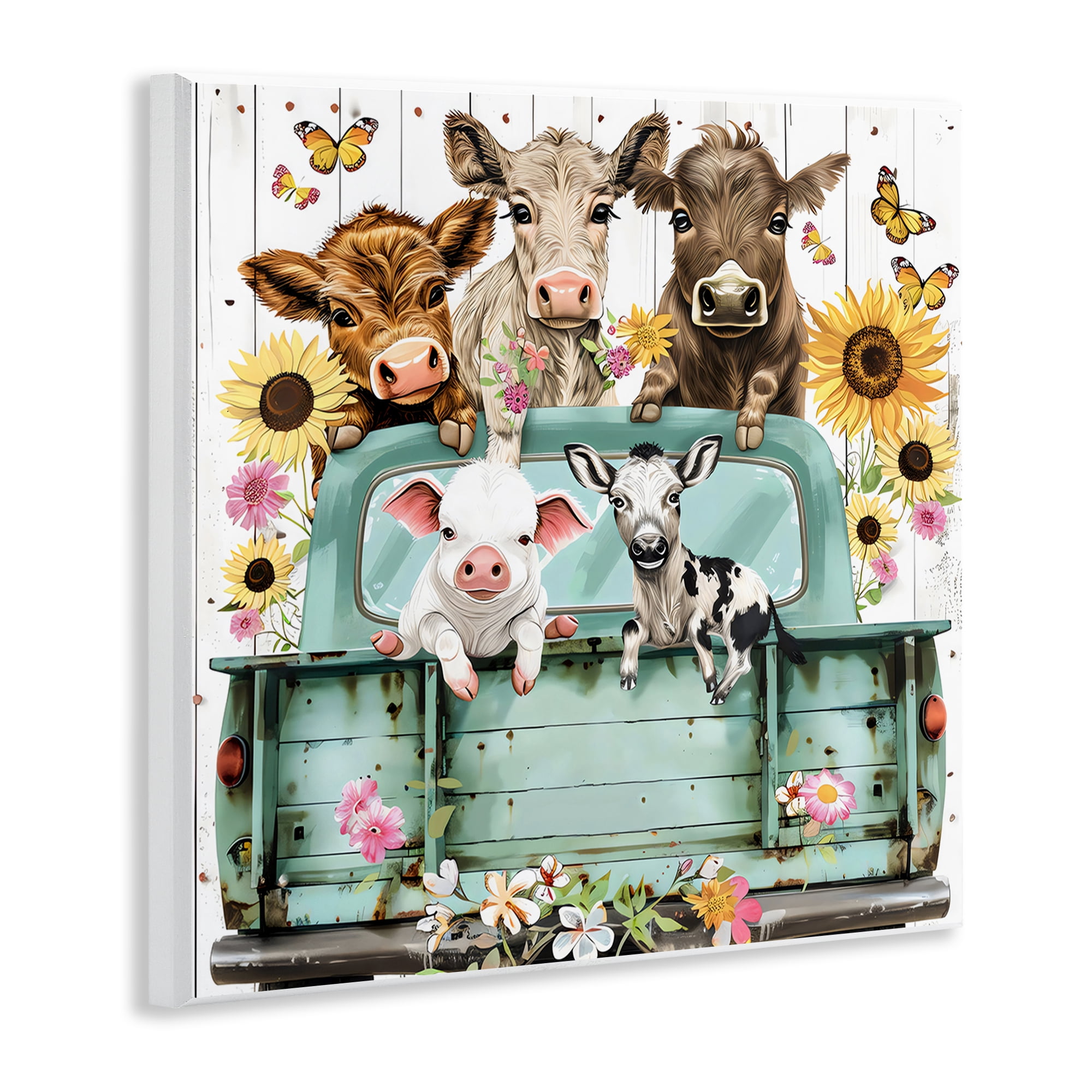 Stupell Industries Barnyard Friends in Vintage Truck Wall Plaque Art, design by Creative Studio