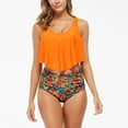 thumbnail image 2 of up to 60% off Gifts Usmixi Tankini Sets for Women 2 Pieces High Waist Tummy Control Modest Bathing Suits Sleeveless Crewneck Floral Print Swimwears Orange XXXL, 2 of 7