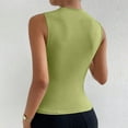 thumbnail image 4 of Plebaso Women's Tank Tops High Neck Ruched Sleeveless Shirts Slim Casual Basic Tees Tops for Going Out, 4 of 5