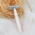 thumbnail image 5 of Vintage Long Handle Double Edge Safety Razor -Stainless Steel Blades-Open Shaving Razor for Smooth Wet Shaving Experience with 5 Coated Double Shavers Blades, 5 of 8