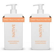 Native Moisturizing Shampoo & Conditioner Set, Sweet Peach & Nectar, Sulfate & Paraben Free, 16.5 oz