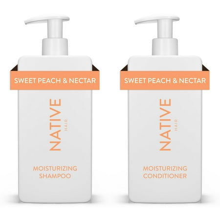 Native Moisturizing Shampoo & Conditioner Set, Sweet Peach & Nectar, Sulfate & Paraben Free, 16.5 oz