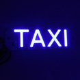 thumbnail image 2 of Decoración LED azul grande con logotipo de taxi, gancho intermitente para ventana de taxi con inversor de 12 V CC, cargador para coche, luces de taxi, 2 of 5