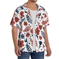 thumbnail image 2 of Goofa Red Blue Leaves Printed Men's Casual Short-sleeved Shirt,Lightweight Breathable Button-down,Summer Casual men's top,Versatile Fashion shirt-Large, 2 of 7