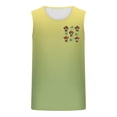 thumbnail image 4 of Camiseta sin mangas de cuello redondo para hombre, informal, a la moda, sin mangas, con estampado, cuello redondo, deportiva, de poliéster, 4 of 4