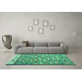 thumbnail image 3 of Ahgly Company Machine Washable Indoor Rectangle Abstract Turquoise Blue Contemporary Area Rugs, 5' x 7', 3 of 4