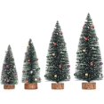 thumbnail image 1 of Small Green Artificial Christmas Tree Table Decoration With Mini Christmas Ornaments For Christmas Decoration Table Desk Gift Wooden Christmas Tree Wo, 1 of 5