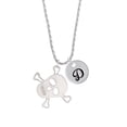 thumbnail image 2 of Delight Jewelry Acrylic Large Mirror Skull Silvertone Script Initial Disc - D - Charm Necklace, 20"+3", 2 of 4
