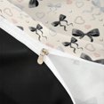 thumbnail image 4 of spefrowx Black Coquette Bow Print Twin Duvet Cover for Kids, Beige Pearl Heart Twin Bedding, Black Reversible, 2-Piece, 1 Duvet Cover and 1 Pillowcase, 4 of 6
