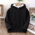 thumbnail image 2 of Generic Kids Christmas Clothes Toddler Little/big Kids Boys Girls Winter Warm Thickened Classic Hoodie Jacket Zipper Solid Color for Kids Clothes(5-6 Years,Dark Gray), 2 of 5