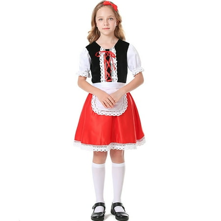 

Toddler Girls Outfits Dressy Outfits Kids European Festival Stage Play Rural Farm Dress Clothing Fall Girls Clothings 6 Years-7 Years