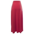 thumbnail image 3 of A2Y Women's Drawstring Waist Side Pockets Rayon Maxi Skirt Ruby 2XL, 3 of 4